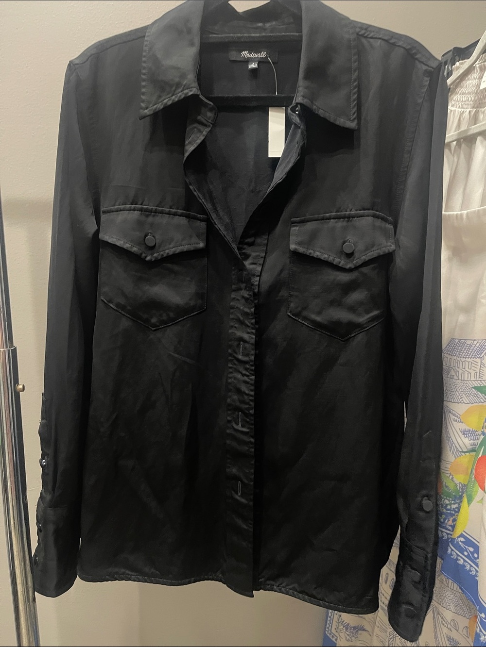Madewell Black Long-Sleeve Button Utility Shirt